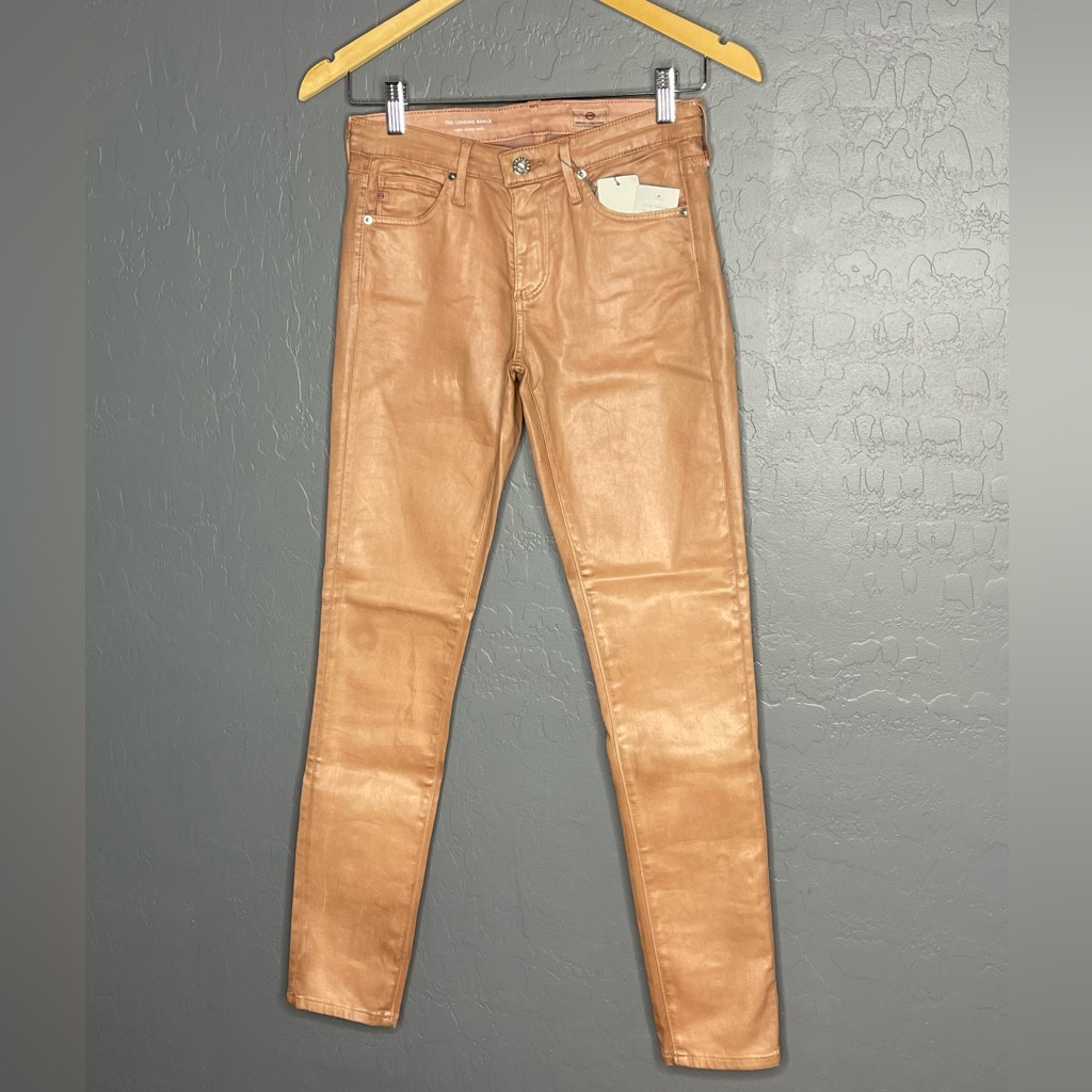Ag Adriano Goldschmied Brown Coated Pants